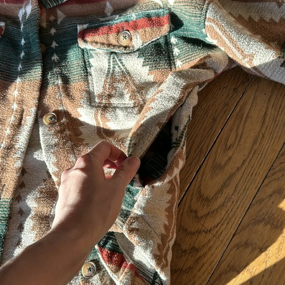 Aztec Patterned Button-Up Jacket - Picture 4 of 6